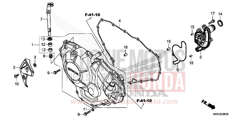 PANNEAU CARTER-MOTEUR D. (CRF1000A/A2/AL/AL2) de Africa Twin PEARL GLARE WHITE (NHB53HB) 2018